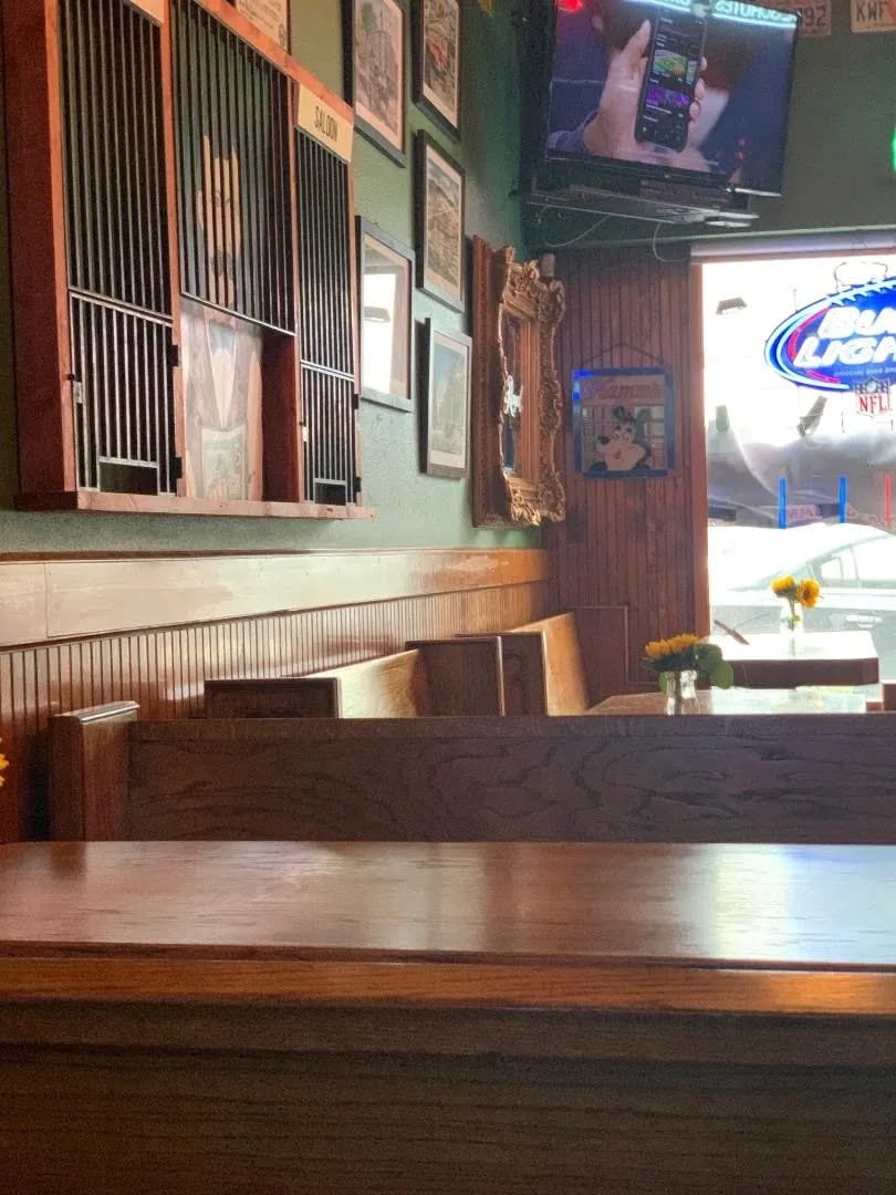 Bars are a reminder of the saloon's heritage as a holding cell in the early 1900s